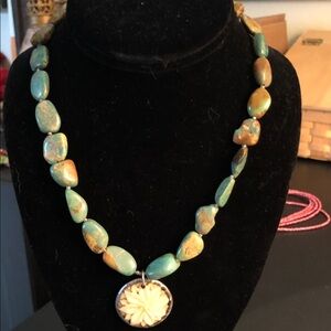 Peyote Bird Turquoise and Ivory Necklace